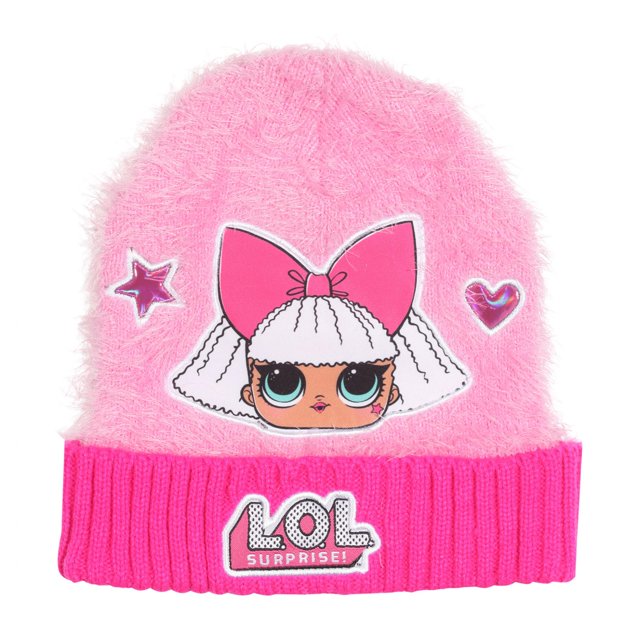 LOL Surprise - Gorro Beanie de Diva Niñas (Rosa, Blanco)