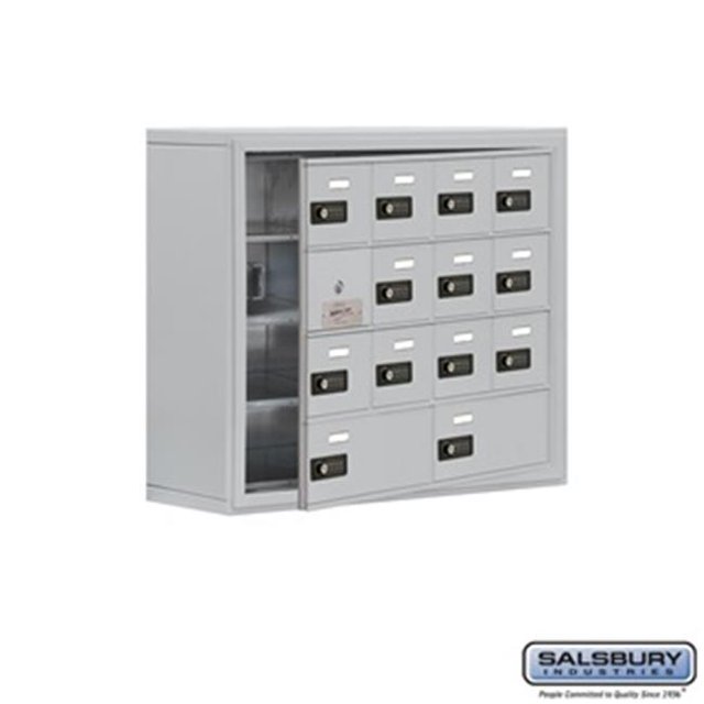SalsburyIndustries 19148-14ASC Cell Phone Storage Locker With Front Access Panel - 4 Door High Unit, Aluminum