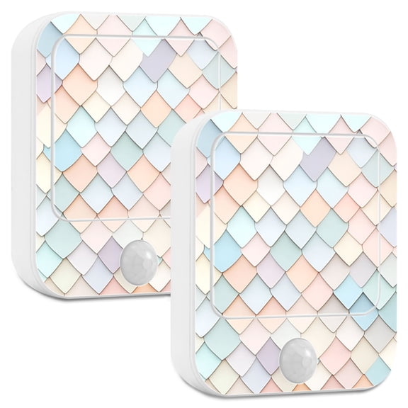 Yayeee 2-Pack Plug in LED Night Lights with Light Sensors Motion Detectors, Small Pink Pattern