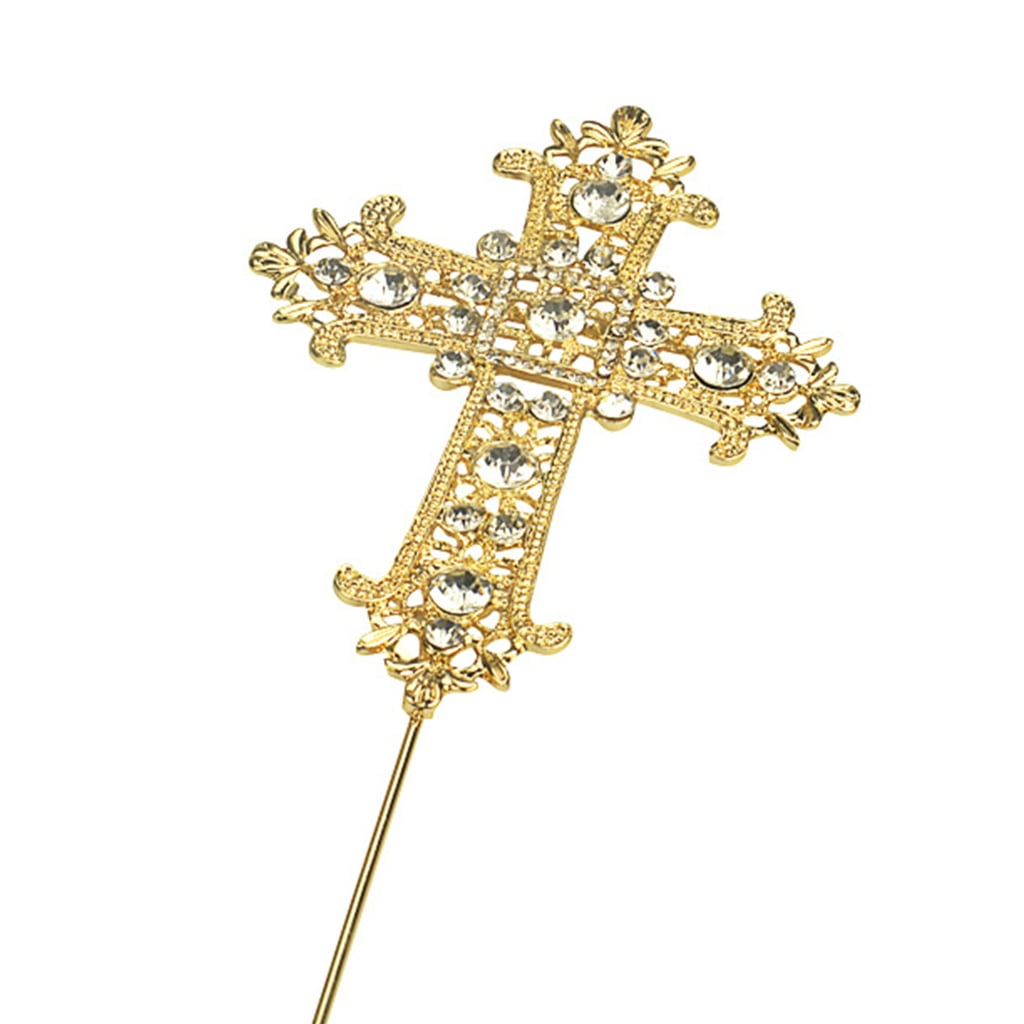 Crystal Cross Cake Topper Religious Wedding Christening Cake