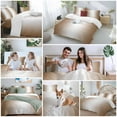 thumbnail image 5 of Ombre Bedding Duvet Cover Set King Size 4 Pieces Brown and White Gradient Soft Twill Plush Quilt Cover, Include 1 Duvet Cover 1 Flat Sheet And 2 Pillow, 5 of 7