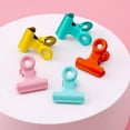 thumbnail image 4 of 5Pcs Candy Color Metal Binder Clips Hanging Hole Design Round Handbag Clip Money Clamps Colored Hinge Clips, 4 of 7