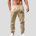 thumbnail image 2 of Zszcpp High Waisted Pants Mens Daily Life Lightweight Relax Coconut Tree Print Cropped Long Trousers Casual Trouser, 2 of 4