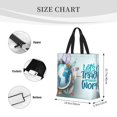 thumbnail image 3 of Wukai Let's go Travel Print Reusable Grocery Bag Shopping Bags with Zipper Shoulder Shopping Handle Bag Suitable for Outdoor Convenient Daily Bag, 3 of 8