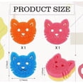 thumbnail image 3 of Incluye 4 esponjas de limpieza de doble cara al azar con superficies sensibles a la temperatura, aptas for lavavajillas y no rayan, diseño de cara de gato multicolor., 3 of 6