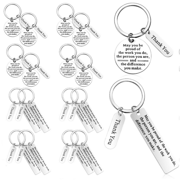 16 Pcs Employee Appreciation Gifts Bulk Thank You Gift for Coworker Keychain for Graduation Staff Christmas Favors
