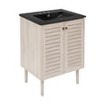 thumbnail image 3 of Bron 24" Freestanding Bathroom Vanity in White Oak with Black 3-Hole Centerset Sink Top, 3 of 7