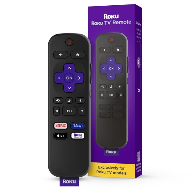Control remoto Roku (producto oficial del fabricante) | Control remoto de TV con controles de TV, configuración simple y accesos directos a aplicaciones preestablecidas: control remoto de reemplazo co