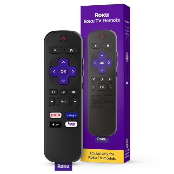 Control remoto Roku (producto oficial del fabricante) | Control remoto de TV con controles de TV, configuración simple y accesos directos a aplicaciones preestablecidas: control remoto de reemplazo co