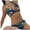 Womens Navy Bikinis Swimsuits, variant on Women's Bikini Swimsuit Hawaiian Tropical Print Beachwear Summer Seaside Clothes for Girls Strappy Backless Bathing Suit Halter Neck Swimwear Sets Blue XL