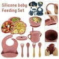 thumbnail image 1 of MesaSe 9 Pcs Baby Feeding Set Silicone Baby Plate and Bowl Set with Suction Cup BPA-Free Washable Microwave Safe for Toddler Y10, 1 of 8