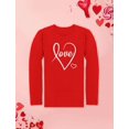 thumbnail image 6 of Tstars Womens Valentine's Day Beautiful Love Heart Shirt Love Cursive Heart Valentine's Day Cute Gift Idea for Her Wife Women Long Sleeve T Shirt, 6 of 6