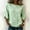 Green, variant on Summer Tops for Women 3/4 Sleeve Round Neck Cotton Linen Shirts Casual Soft Loose Fit Retro Floral Print Lightweight 2026 Boho Casual Office Tunic Blouses Flowy Spring Summer Daily Wear, Sky Blue 2XL