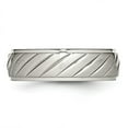 thumbnail image 2 of Stainless Steel Brushed and Polished Grooved Ring, 2 of 8