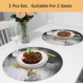 thumbnail image 5 of Gray Ombre Clouds Round 13 Inch Placemats Set of 2, Modern Abstract Art Gradient Cloud HeatResistant Non Slip Place Mats for Dining Table, Wipeable Braided Kitchen Table Mats for Housewarming, 5 of 9
