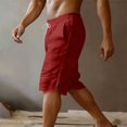 thumbnail image 5 of CQONEPT Mens Casual Shorts Cotton Athletic Workout Shorts Lounge Bermuda Drawstring Sweat Shorts with Pockets Red L, 5 of 7