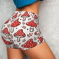 thumbnail image 4 of Logiee Amanita Red Mushroom Print Women's Biker Shorts,Workout Gym Shorts,Scrunch Shorts,Tummy Control Hidden Scrunch Running Yoga Shorts-Large, 4 of 8