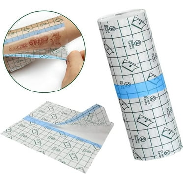 Tattoo Aftercare Bandage,Happon Skin Healing Protective Bandages,6" x3.2 Transparent Film Dressing, Tattoo Supplies for Swimming,1 Roll Bandage Adhesive Dressing Tape,Waterproof Bandages