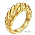 thumbnail image 2 of 8mm Mens Women's 18K Gold Plating AAA Twisted Band Stainless Steel Ring Size 7/8, 2 of 3
