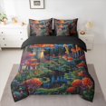 thumbnail image 3 of Homewish Rustic Mushroom Plant Bedding Comforter Set 7pcs, Dreamy Magic Galaxy Queen Bedding Sets, Fairy Tale Theme Reversible Queen Sheet Sets, Breathable Home Decor, 3 of 8