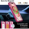 thumbnail image 2 of 360° Magnetic Swivel Ring for iPhone 15 case, Built-in Metal Stand and Ring Holder, Magsafe Compatible, Military Grade Protection, Shock Resistant - Rose Pink, 2 of 14