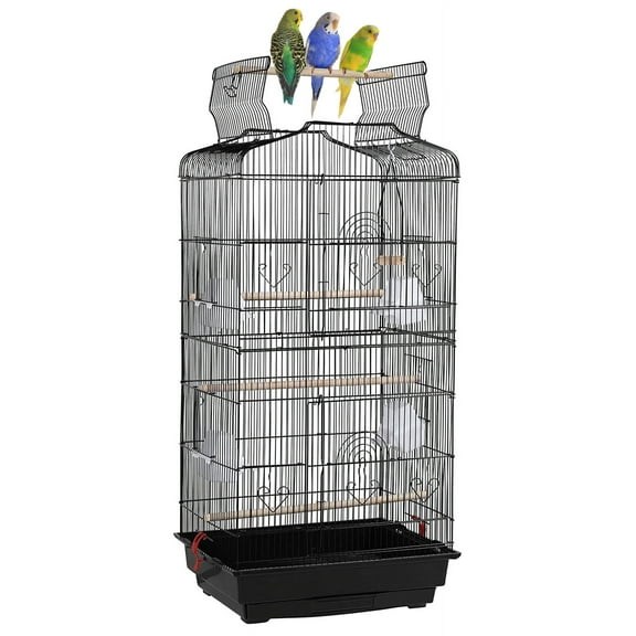 Large 41" Metal Bird Flight Open Play Top Cage with Breeding Nest Doors for Parakeets, Lovebirds, Canaries, Finches, Budgies and Aviaries