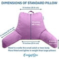 thumbnail image 2 of ComfortSpa Backrest Reading Pillow, Bed Rest Pillow with Arms for Sitting In Bed, Memory Foam Back Support Pillow, Lavender Purple, Washable Cover, 2 of 9