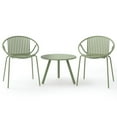 thumbnail image 3 of Barara King Patio Relaxation Sets,All Weather PP Patio Conversation Set with Round Coffee table and 2 Chairs-Green, 3 of 10
