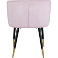 thumbnail image 2 of Meridian Furniture Chaise de Salle à Manger en Velours Rose, 2 of 5