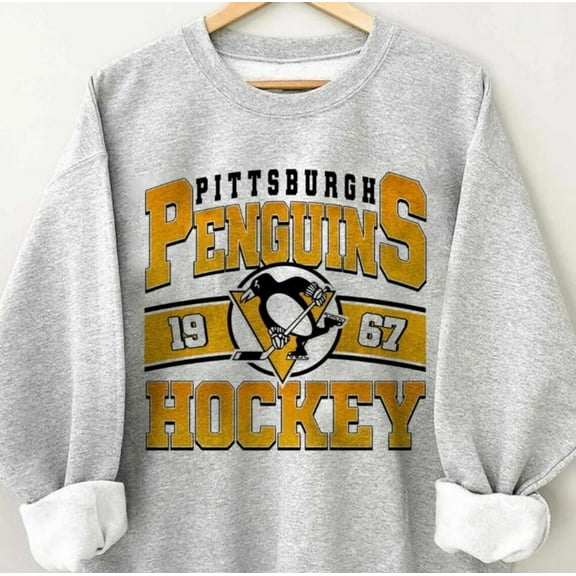 Vintage 90s Pittsburgh Hockey Sweatshirt, Penguins Shirt, Hockey Fan Shirt, Retro Pittsburgh Ice Hockey Tee