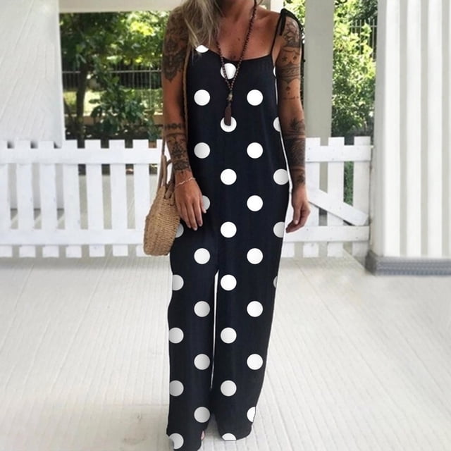 SMihono Pantalon en Lin pour Femmes Mode Grande Taille Décontracté Ample Imprimé Floral Sans Manches Combinaisons Jambes Larges pour Femmes, jusqu'à 65 % de Réduction!