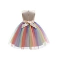 thumbnail image 2 of Toddler Kids Baby Girls Rainbow Mesh Tutu Princess Dresses Lace Flower Sleeveless Formal Party Evening Dress, 2 of 3