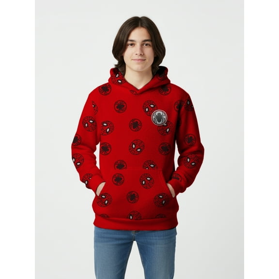 Spider-Man, Boys' & Big Boys' Hooded Woobie, Circle Spidey, Sizes 4-18