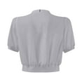 thumbnail image 5 of Riforla Women's Puff Sleeve Open Front Summer Cropped Sheer Jackets Cardigan Lightweight Cardigan for Women Grey XXL, 5 of 8