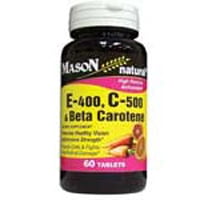 Mason Natural E-400, C-500 And Beta Carotene Antioxidant  Tablets - 60