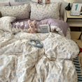 thumbnail image 1 of Double Print Waffle Cotton Bedding Set with Duvet Cover Pillowcases for Home, 1 of 6