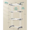 thumbnail image 4 of SONGMICS Clothes Drying Rack Stand 4-Tier, Laundry Drying Rack, Rolling Clothes Horses Dryer Rack, White, 4 of 7