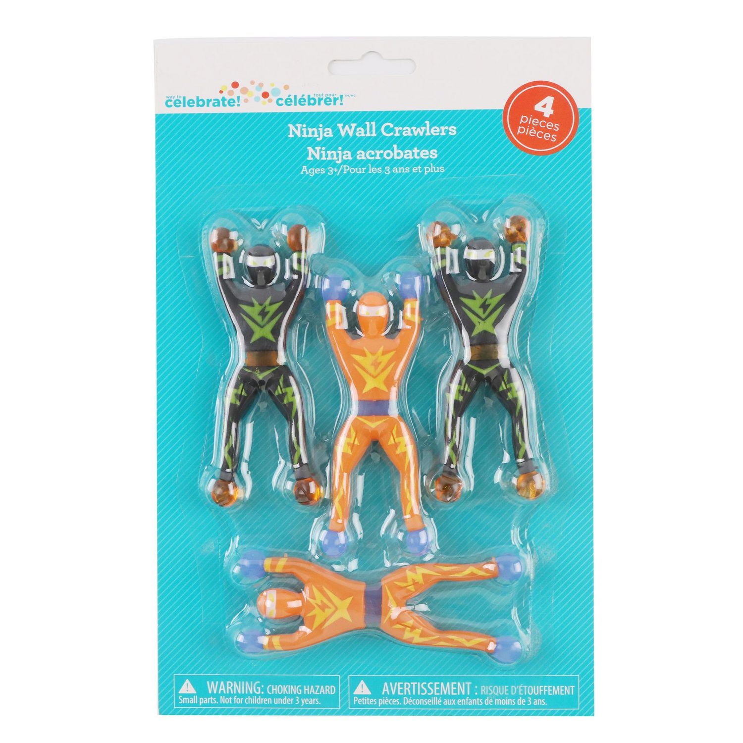 Way to Celebrate! 4ct Ninja Wall Crawlers, 4ct Ninja Wall Crawlers