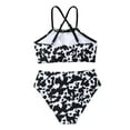 thumbnail image 4 of Kogui Bathing Suit Girls Tankini Swimsuits for Girls 2 Piece Sport Prints High Waist Bikini Set Swimwear Girls Bathing Suit Size 7-8 (Black,7-8 Years), 4 of 8