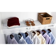 EZ Shelf Expandable Closet Shelf and Rod with No Brackets, 40"-73", White