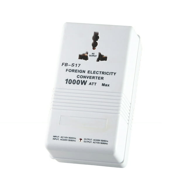 Methold Convertidor de voltaje de Hotel para oficina en casa, electricidad de viaje, 110V a 220V, adaptador reductor, inversor regulador de Adaptadores de corriente Blanco S17 1000W