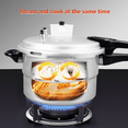 thumbnail image 4 of 7 Quart Aluminum Pressure Cooker With Steamer Grid, Fast Cooker Pot, For Gas Stove Induction Cooktop, Silver, 4 of 8