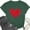 Green-2, variant on Valentine's Day Love Print Short Sleeve T-Shirts (Women's Petite)