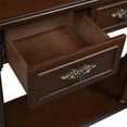 thumbnail image 2 of PORKISS Solid Pine Wood Console Table, Entryway Table Hallway Table with 2 Drawers Roman Legs, Retro Sofa Table for Living Room, Foyer, Espresso, 2 of 14