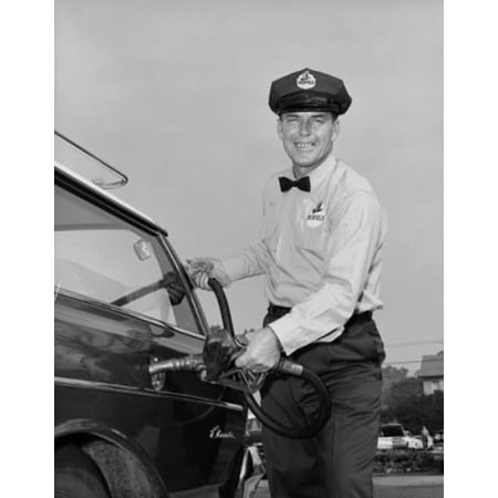Mid adult man refueling a car at a gas station Canvas Art -  (24 x 36)