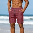 thumbnail image 2 of EOYWHK Denim Shorts with Pockets Elastic Waist Mens Casual Shorts Soft Lightweight Breathable for Casual Lounge Home Active Wear Wine, Size XXL, 2 of 7