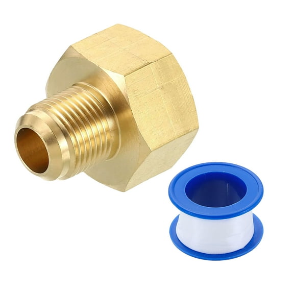 Brass Pipe Fitting, 1/2 SAE Male x 3/4 SAE Female Pipe Adapter