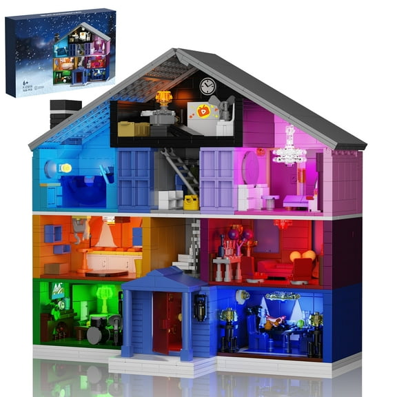 Music Themes Lovers House Building Block Sets Desktop Decor Multi-Layer House Architecture Model Handcraft Gifts for Valentine Birthday(1426Pcs)