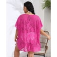 thumbnail image 6 of Plus Size Women's Sexy Lace Hollow See-through V-neck Slit Beach Dress Cover-up, 6 of 6