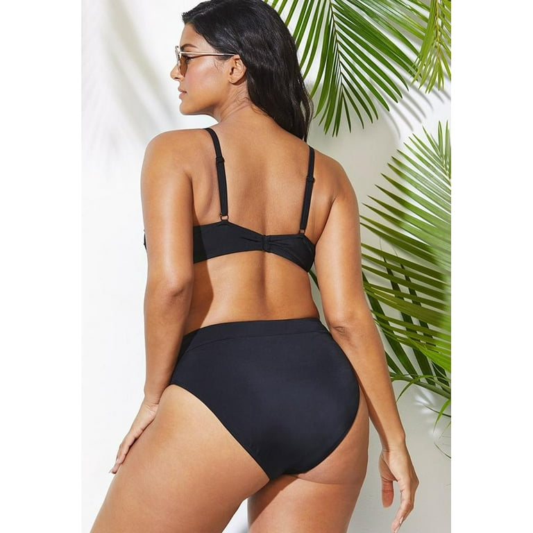 Black Bikini SET Plus Size Bandeau Bikini Top and Highwaist Bottom, Bikini  for Busty Women, Plus Size Swimwear, Plus Size Swimsuit -  Israel